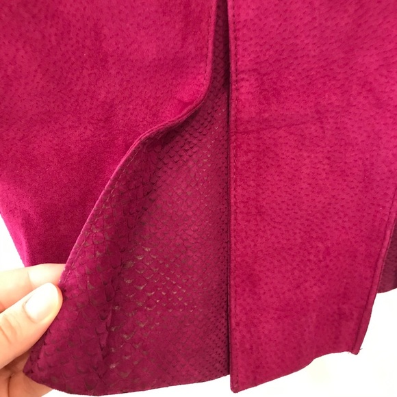 Vintage Danier Suede Skirt 4 Fuchsia Purple - Picture 4 of 9